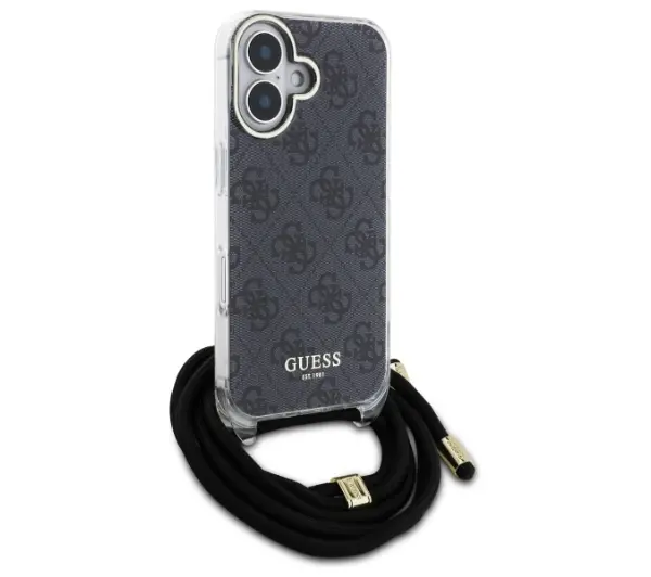 Guess Crossbody Cord 4G Print do iPhone 16 Czarny