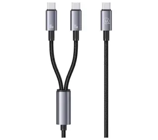 USAMS 2w1 2xUSB-C 72W 1,2m Czarny