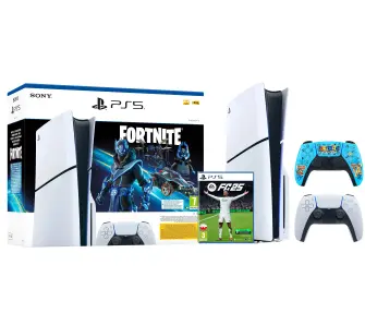 Konsola Sony PlayStation 5 Slim D Chassis (PS5) 1TB z napędem Fortnite Cobalt + Dodatkowy Pad Fortnite + EA SPORTS FC 25