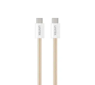 Kabel Unitek USB-C do USB-C PD 100W 1m Beżowy