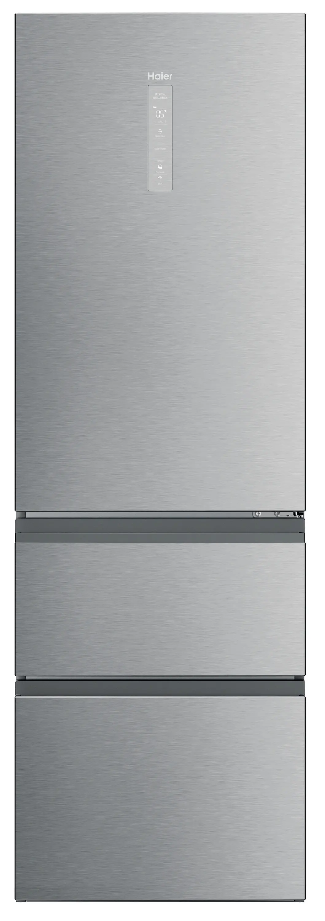 Lodówka Haier Seria 5 HTW5618ENMG Funkcje AI Pełny No Frost 185cm Komora świeżości Zdalne sterowanie Inox