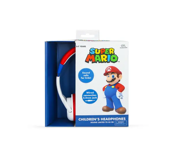 OTL Technologies Super Mario Dla dzieci Nauszne Czerwono-biały
