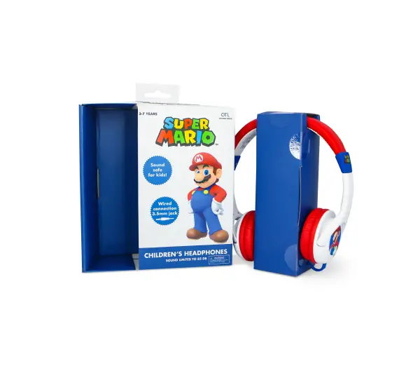 OTL Technologies Super Mario Dla dzieci Nauszne Czerwono-biały