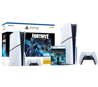 Konsola Sony PlayStation 5 Slim D Chassis (PS5) 1TB z napędem Fortnite Cobalt + Rise of the Ronin