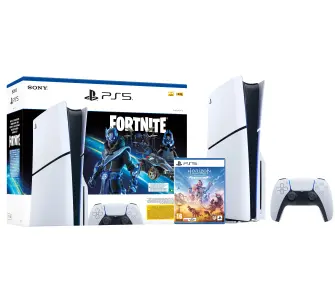 Konsola Sony PlayStation 5 Slim D Chassis (PS5) 1TB z napędem Fortnite Cobalt + Horizon Zero Dawn Remastered