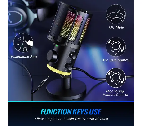 Fifine AmpliGame AM6W Przewodowy Pojemnościowy Biały