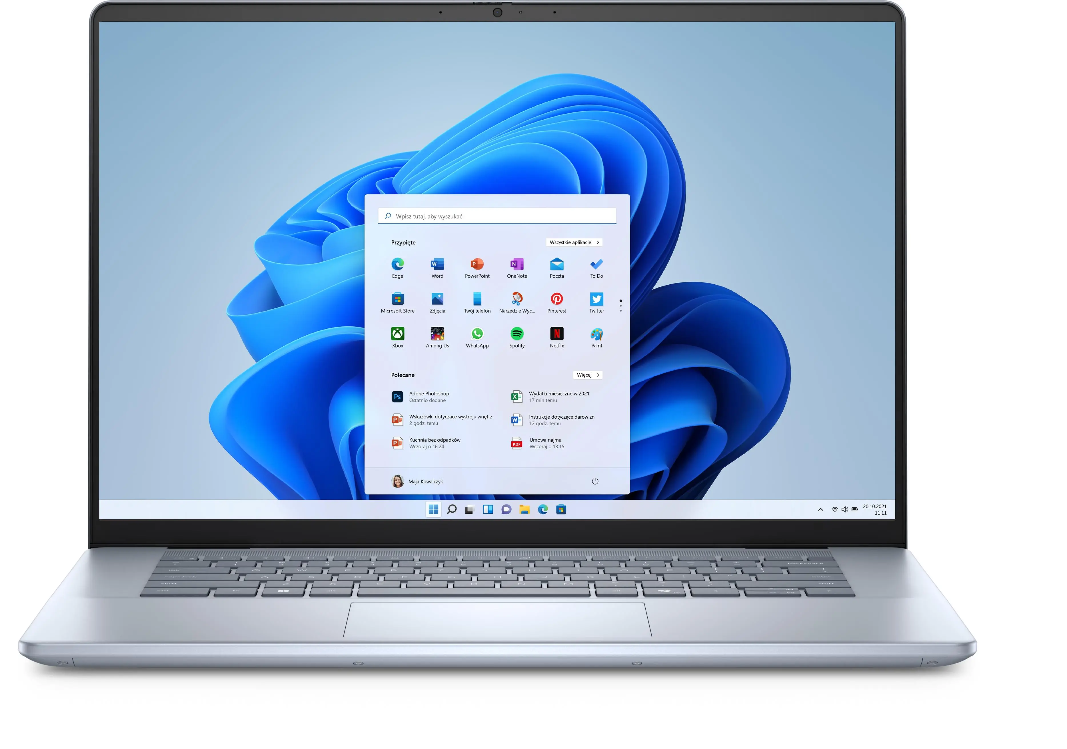 Laptop biznesowy Dell Inspiron Plus 7640 16" Ultra 7 155H 16GB RAM 1TB Dysk SSD RTX4060 DLSS Win11 Pro Niebieski Funkcje AI