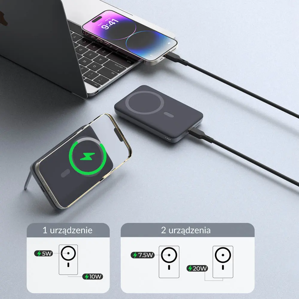 фото Зовнішній акумулятор (павербанк) Aukey 6700mAh 20W Black (PB-MS01)