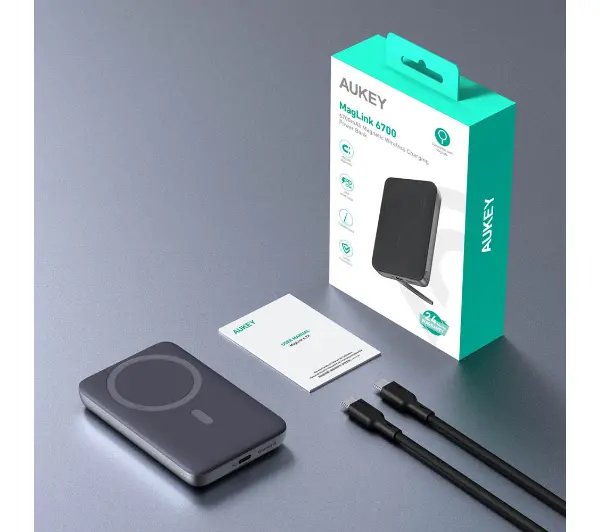 Aukey PB-MS01 6700mAh 20W Czarny