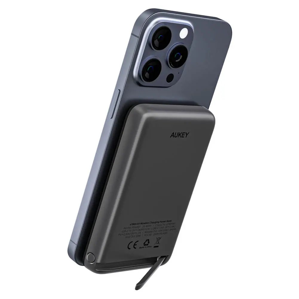 фото Зовнішній акумулятор (павербанк) Aukey 6700mAh 20W Black (PB-MS01)
