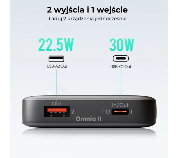 Aukey PB-Y41 10000mAh 30W Szary