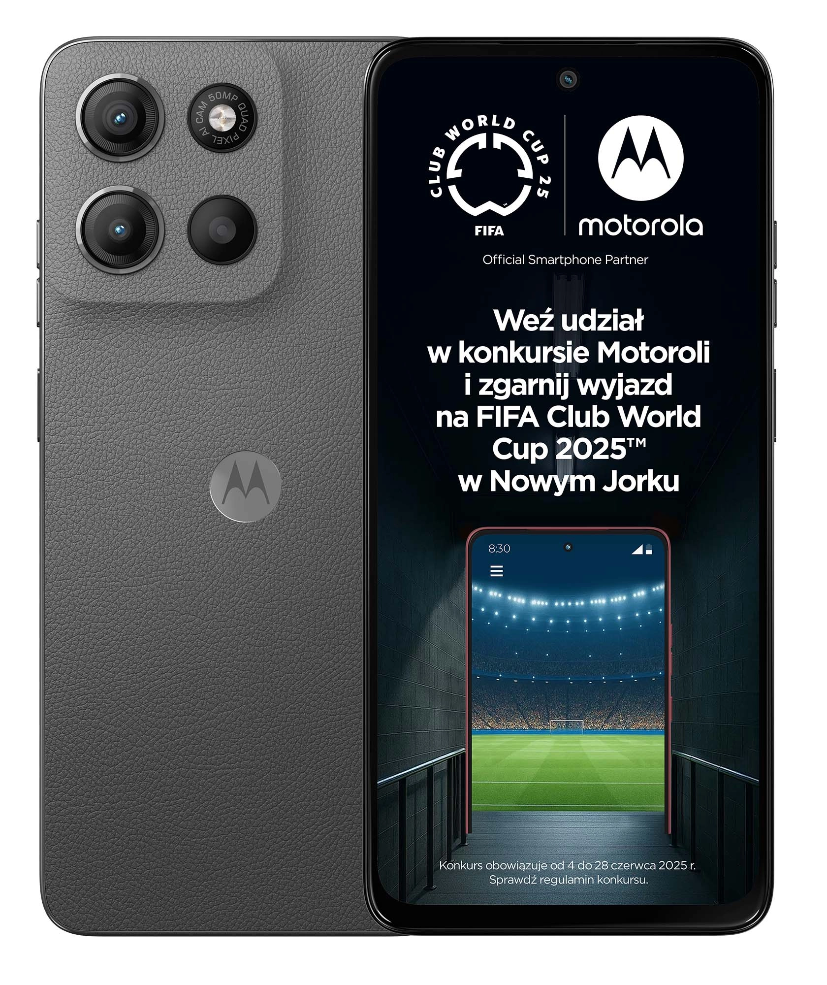 Smartfon Motorola moto G15 8/128GB 6,72" 50Mpix Grafitowy