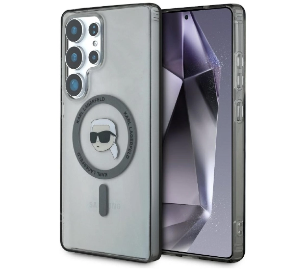 Karl Lagerfeld Button Karl Head Printed Logo MagSafe do Galaxy S25 Ultra Czarny