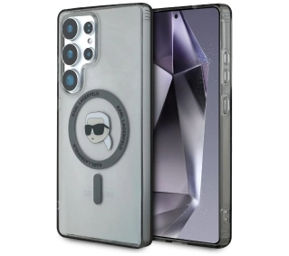 Karl Lagerfeld Button Karl Head Printed Logo MagSafe do Galaxy S25 Ultra Czarny