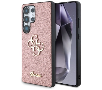 Etui Guess Fixed Glitter Big 4G Metal Logo do Galaxy S25 Ultra Różowy