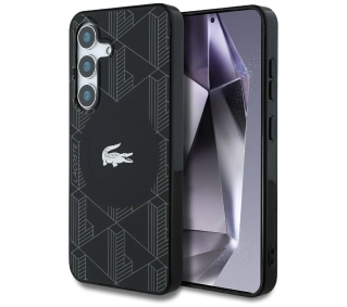 Lacoste Monogram W Silver Croc Logo MagSafe do Galaxy S25 Czarny