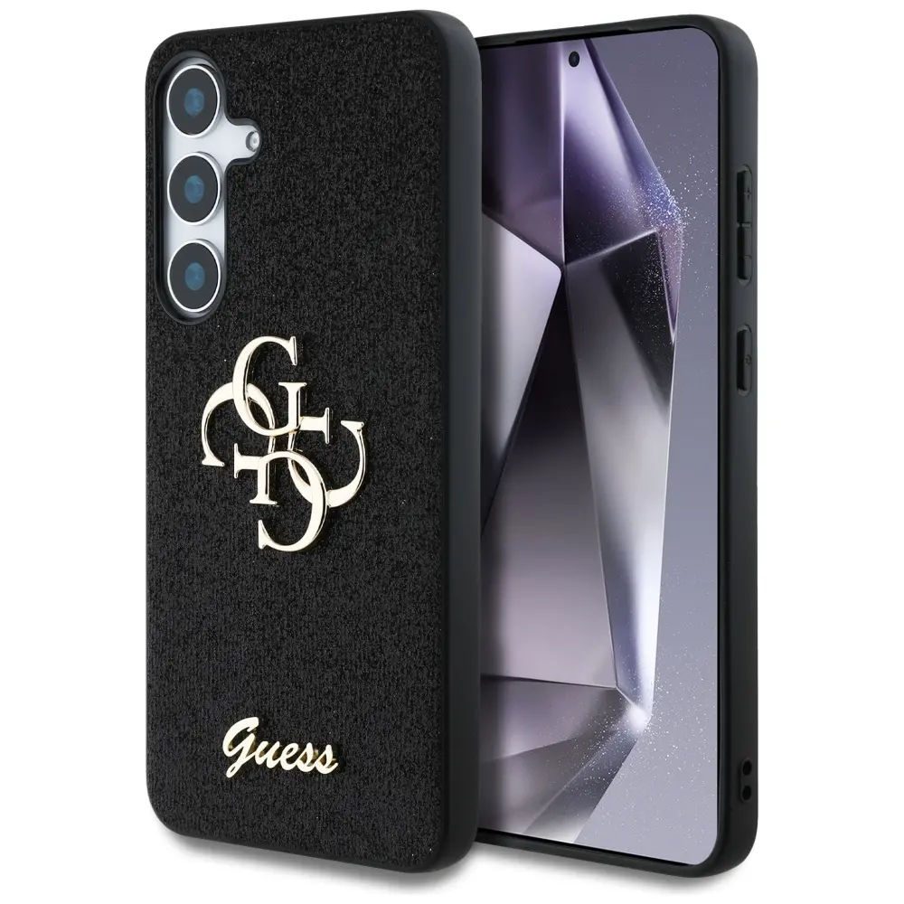 Etui Guess Fixed Glitter Big 4G Metal Logo do Galaxy S25 Plus Czarny