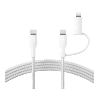 Kabel Belkin 2w1 USB-C do Lightning 60W 1,5m Biały