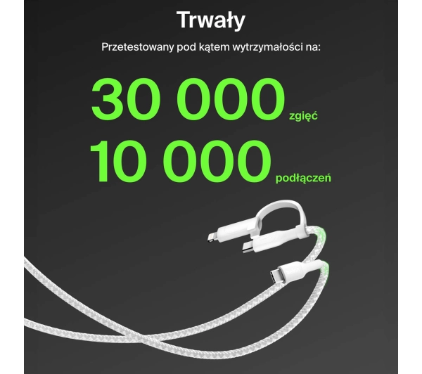 Belkin 2w1 USB-C do Lightning 60W 1,5m Biały