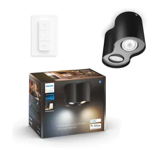 Oświetlenie punktowe Philips Hue White Ambiance Podwójne Pillar Czarny
