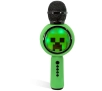 Mikrofon z głośnikiem Bluetooth OTL Technologies Minecraft Creeper PopSing LED Light Up Wireless Karaoke 5W Zielony