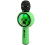 Mikrofon z głośnikiem Bluetooth OTL Technologies Minecraft Creeper PopSing LED Light Up Wireless Karaoke 5W Zielony