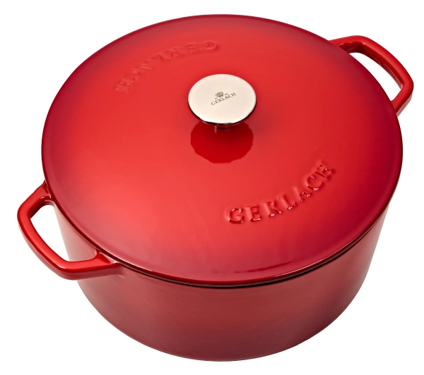 Garnki - Gerlach Natur Iron Indukcja Żeliwo 5l Czerwony