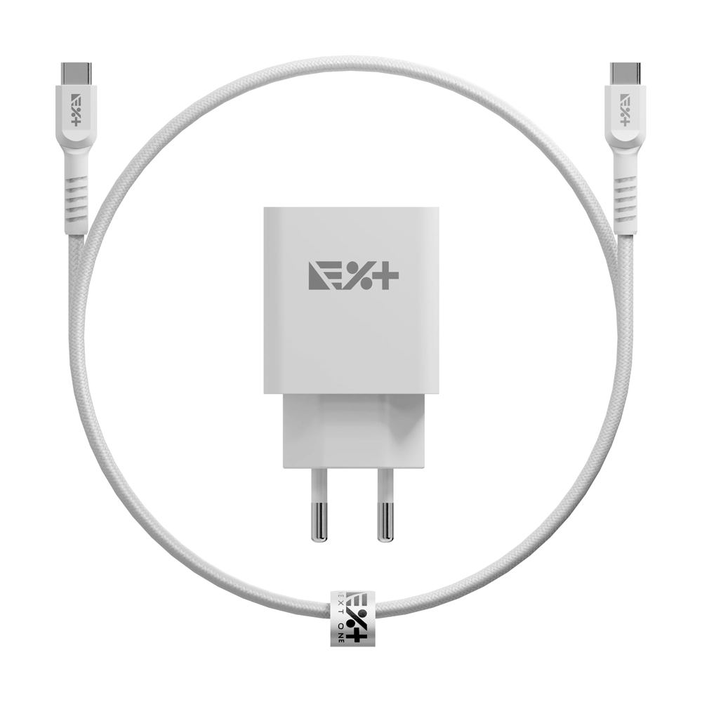 Ładowarka sieciowa NEXT ONE 20W PD USB-C + kabel USB-C Biały