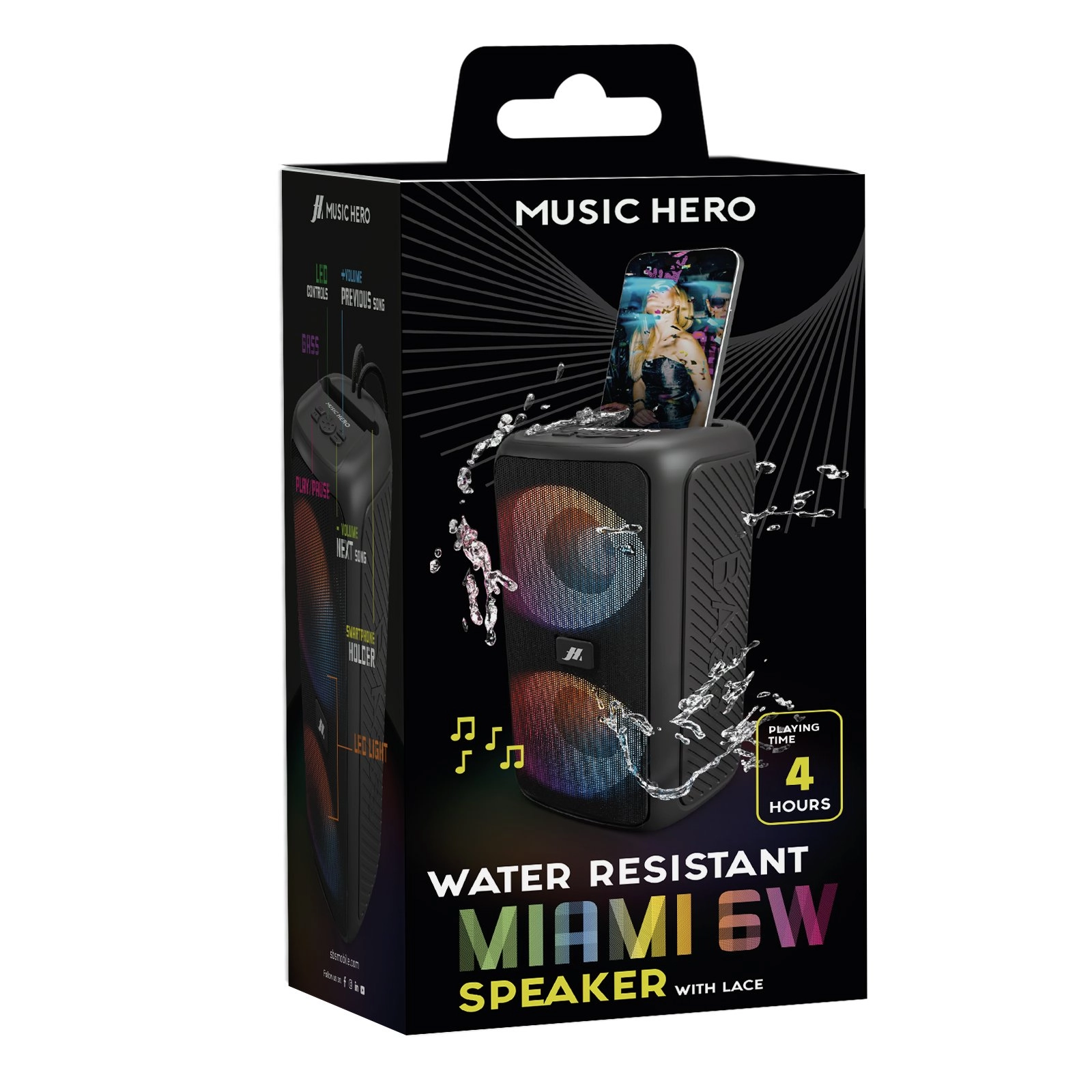 фото Портативна колонка Music Hero Miami Black