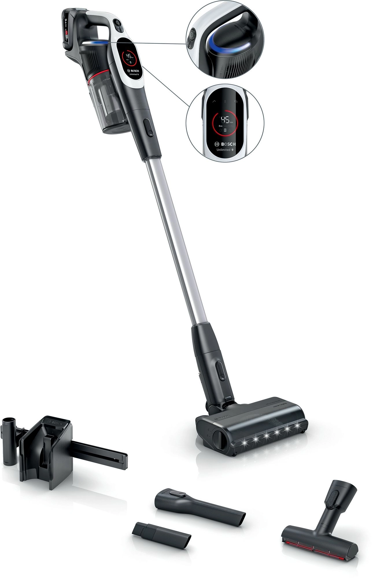 Odkurzacz bezprzewodowy Bosch Unlimited 9 BBS931WBA 60min Wymienny akumulator