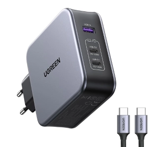 Ładowarka sieciowa UGREEN Nexode C289 GaN, 2x USB-C USB 140W Czarny