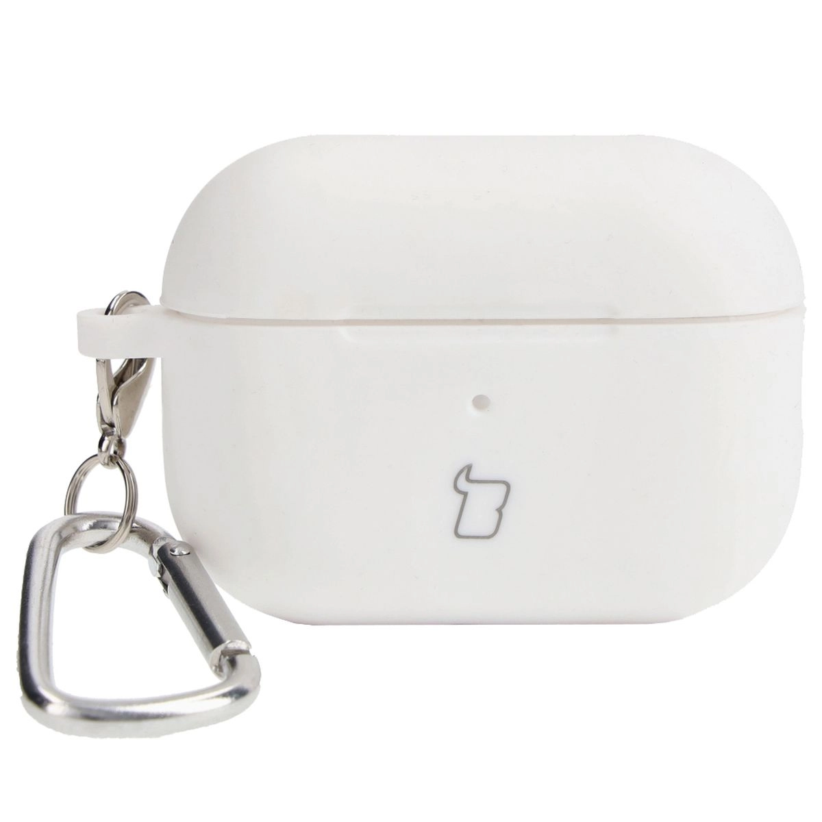 Etui na słuchawki Bizon Silikonowe z karabińczykiem do AirPods Pro 2 Biały