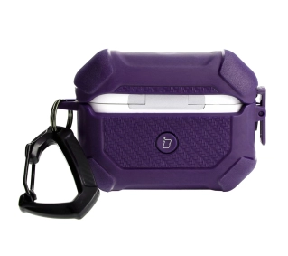 Bizon z karabińczykiem Armor do Airpods Pro 2 Fioletowy