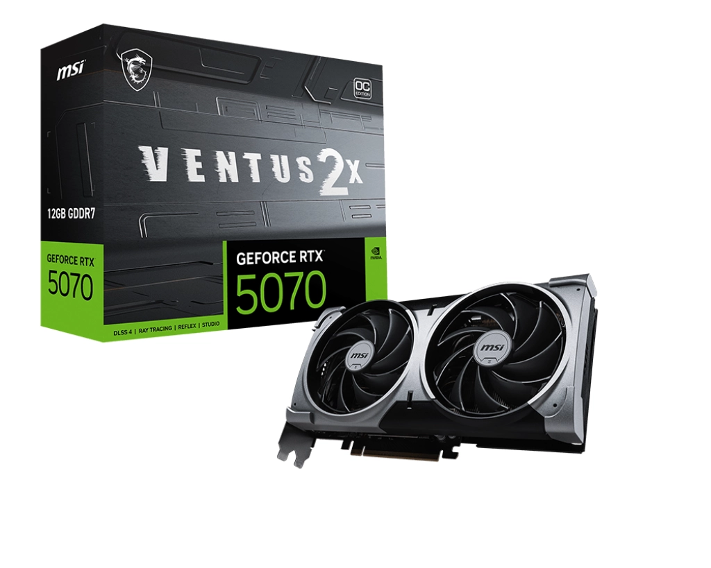 Karta graficzna MSI GeForce RTX 5070 VENTUS 2X OC 12GB GDDR7 192bit DLSS 4
