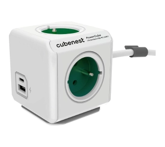 Kostka Cubenest PowerCube Extended PC420 USB PD 20W 1,5m Zielony