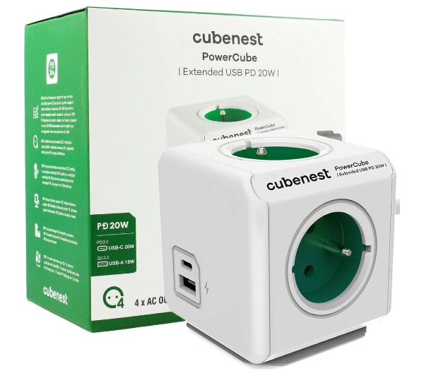 Cubenest PowerCube Extended PC420 USB PD 20W 1,5m Zielony
