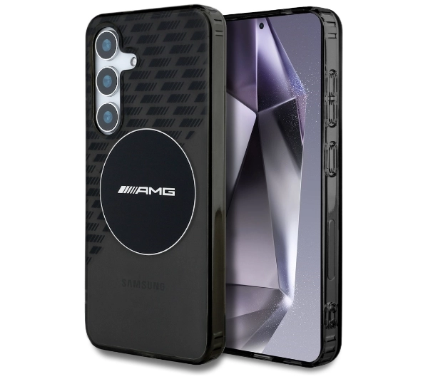 Etui AMG Transparent Rhombs MagSafe do Samsung Galaxy S25 Czarny