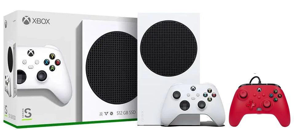 Konsola Xbox Series S 512GB + Pad PowerA Enhanced Artisan Red
