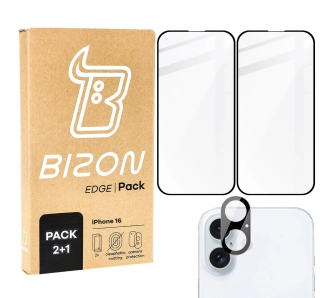Zestaw ochronny Bizon 2x szkło + szybka na aparat Edge 2 Pack do iPhone 16
