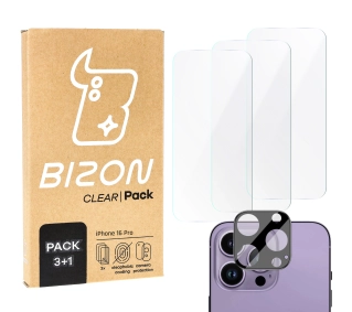 Bizon 3x szkło hartowane + szybka na aparat Clear 2 Pack do iPhone 16 Pro
