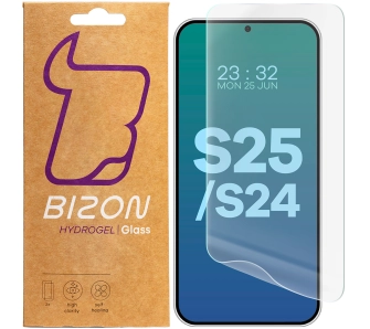 Folia hydrożelowa Bizon na ekran Hydrogel Front do Galaxy S25/S24 2 sztuki