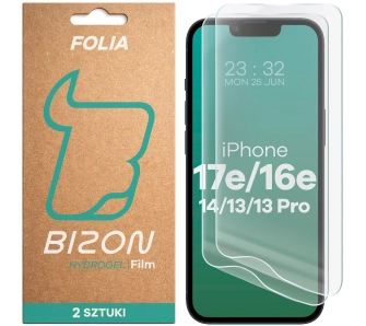 Folia hydrożelowa Bizon Hydrogel Front Duo iPhone 16e/14/13/13 Pro/17e 2 sztuki