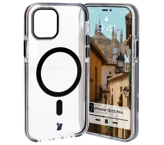 Bizon Marco z MagSafe do iPhone 12 Pro / 12 Przezroczyste z czarną ramką