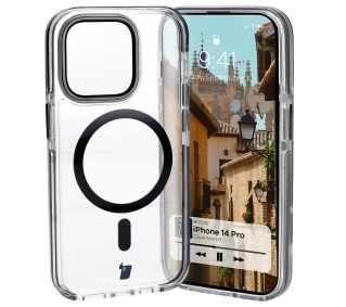 Bizon Marco z MagSafe do iPhone 14 Pro Przezroczyste z czarną ramką