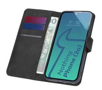 Etui Bizon z klapką Pocket do Nothing Phone (2a)/(2a) Plus Czarny
