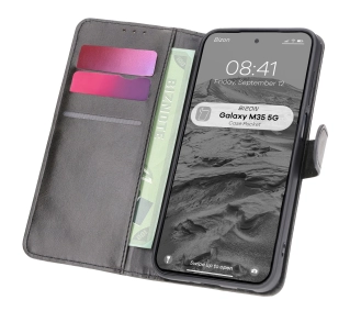Bizon z klapką Pocket do Galaxy M35 5G Czarny