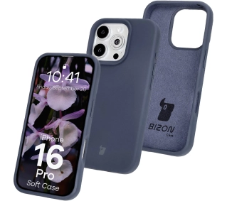 Bizon Silikonowe Soft do iPhone 16 Pro Ciemno-niebieski