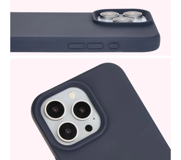 Bizon Silikonowe Soft do iPhone 16 Pro Ciemno-niebieski