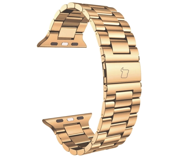 Bizon ze stali nierdzewnej Aura do Apple Watch 41/40/38mm Różowo-złoty