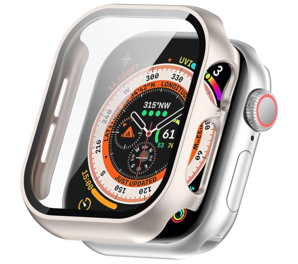 Bizon ze szkłem do Apple Watch 10 42mm Szampańskie
